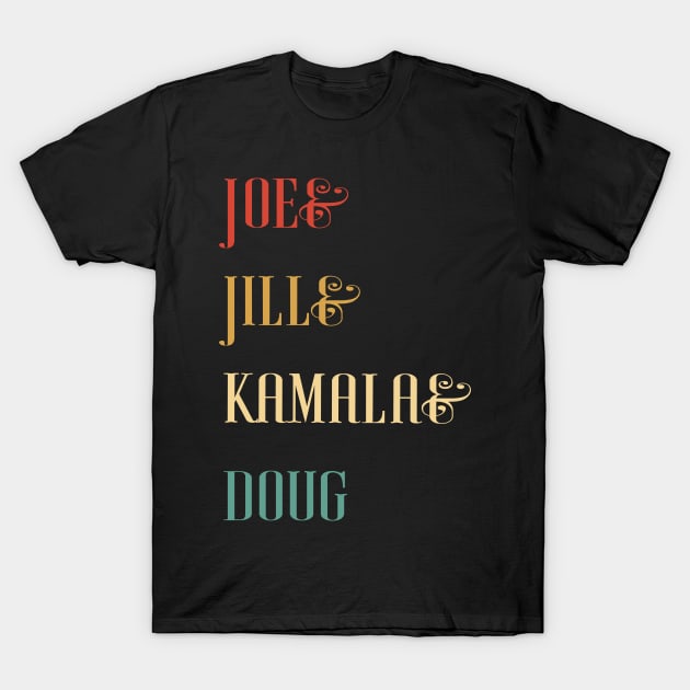 joe jill kamala doug -  joe Retro Gift T-Shirt by WassilArt